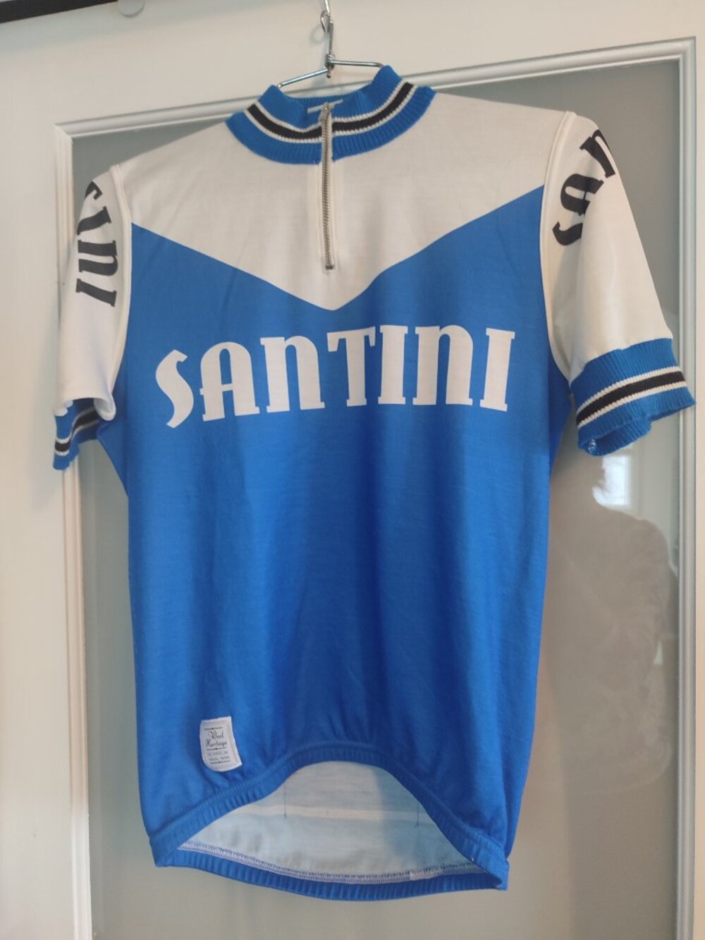 SANTINI technical wool heritage retro style cycling jersey, made in Italy